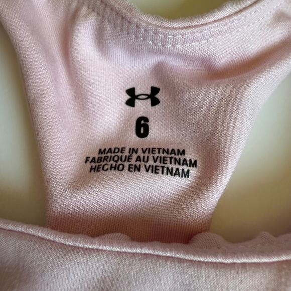 Under Armour Girls Pink Motion Crop Tank Top 6 - Picture 5 of 7